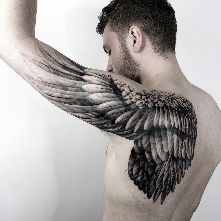 Amazing Shoulder Blade Angel Wing Tattoo Ideas