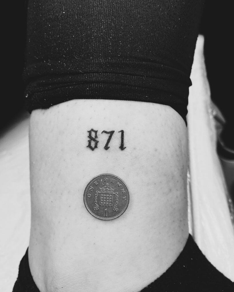 Angelic Number Tattoos In Old English Numbers