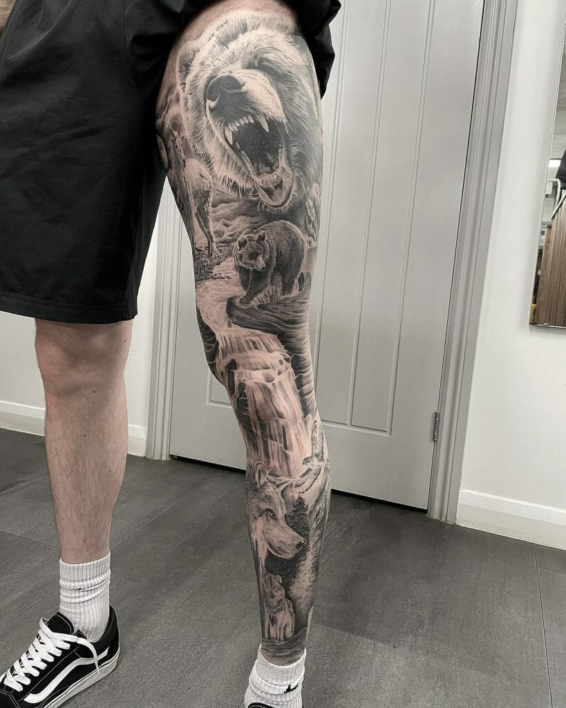 Animal Leg Sleeve Tattoos