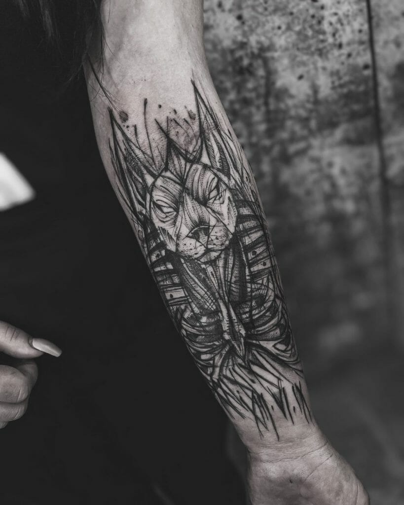 Anubis Sleeve Tattoo