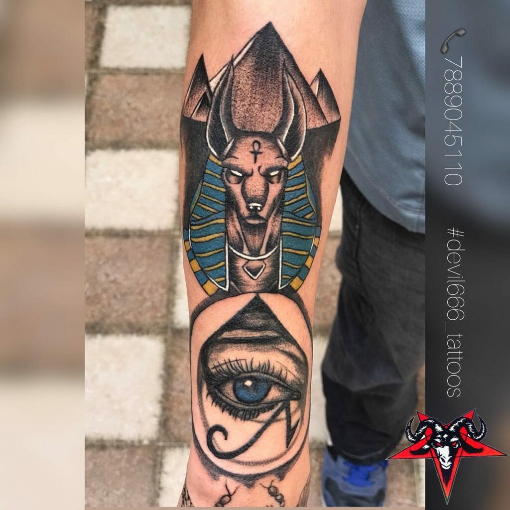 Anubis Tattoo With The Eye Of Horus