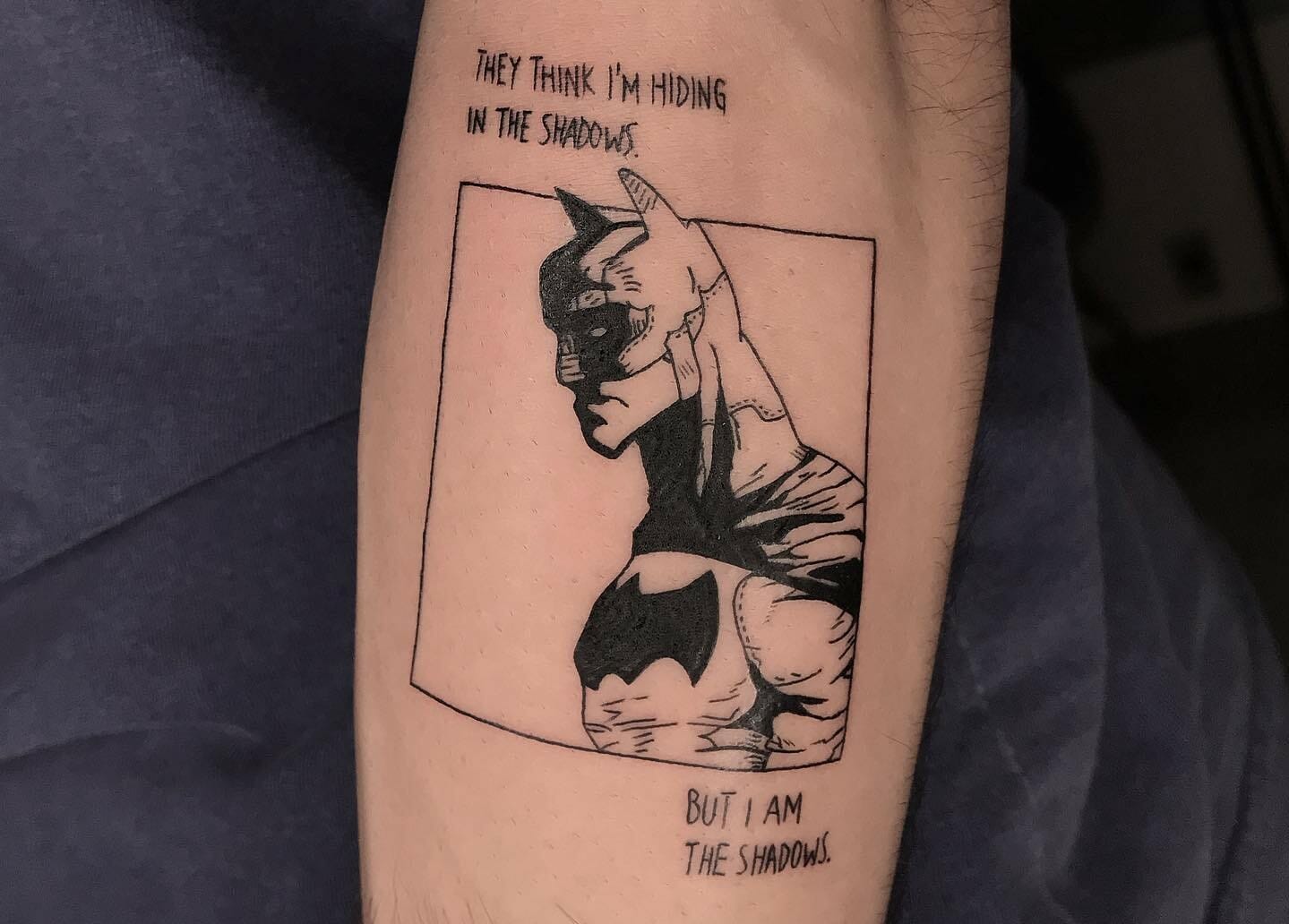 batman symbol arm tattoos