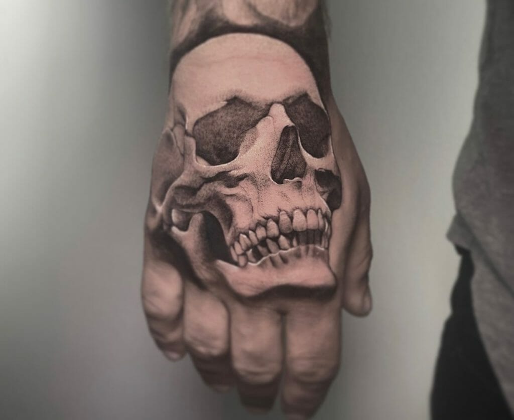 Best Mens Skull Hand Tattoo