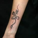 Best Snake And Rose Tattoo