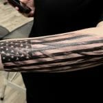 Black American Flag Forearm Tattoos