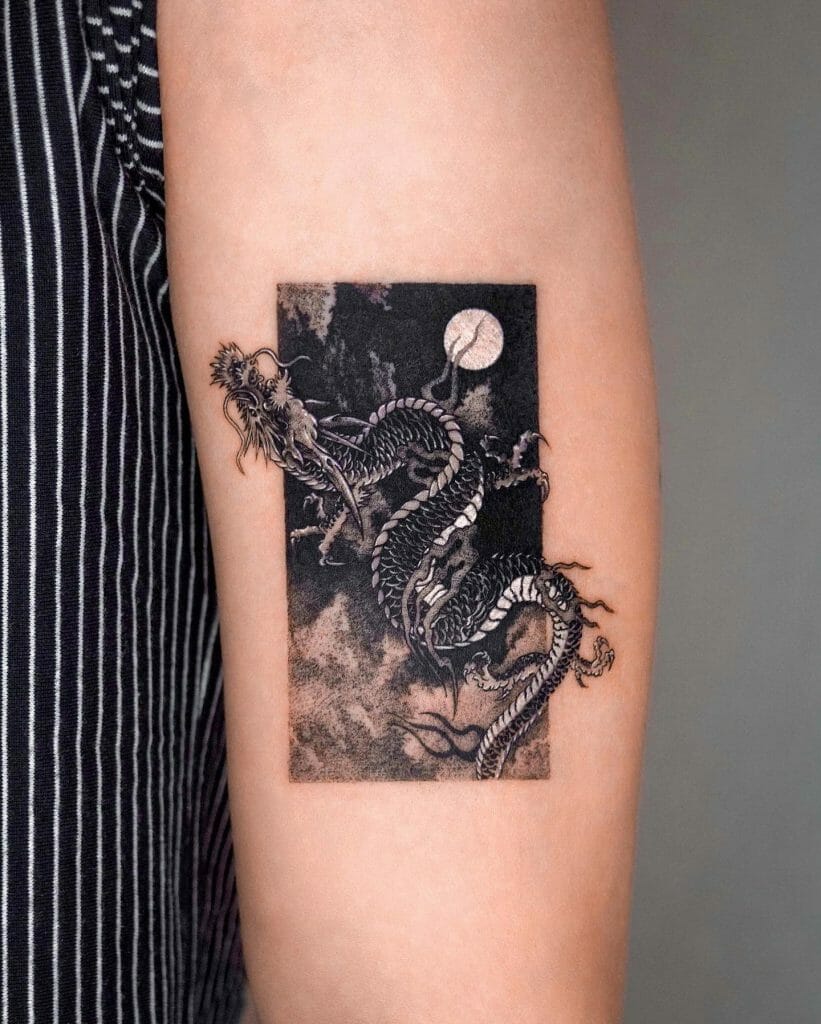 Black DotWork Dragon Tattoos For Women ideas
