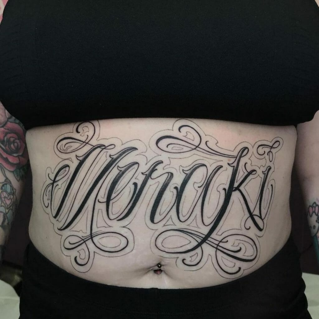 Black Lettering Tattoo