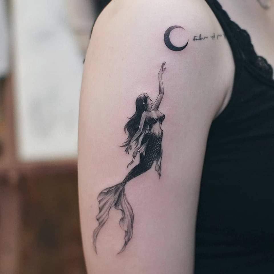 Black Mermaid Tattoo For Girls ideas