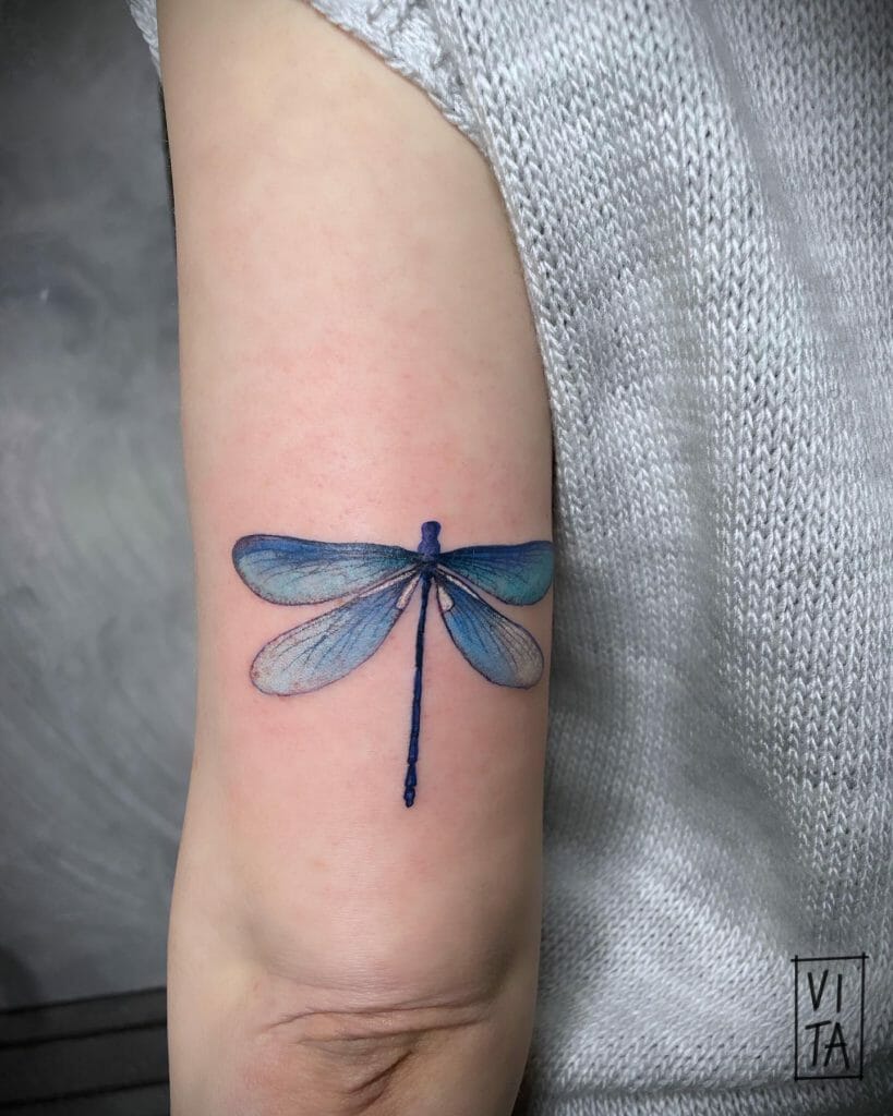 Blue Dragonfly Tattoo