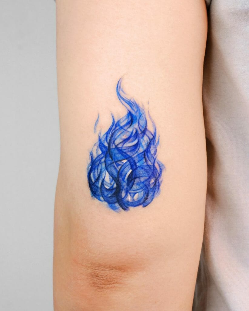 Blue Flames Tattoo