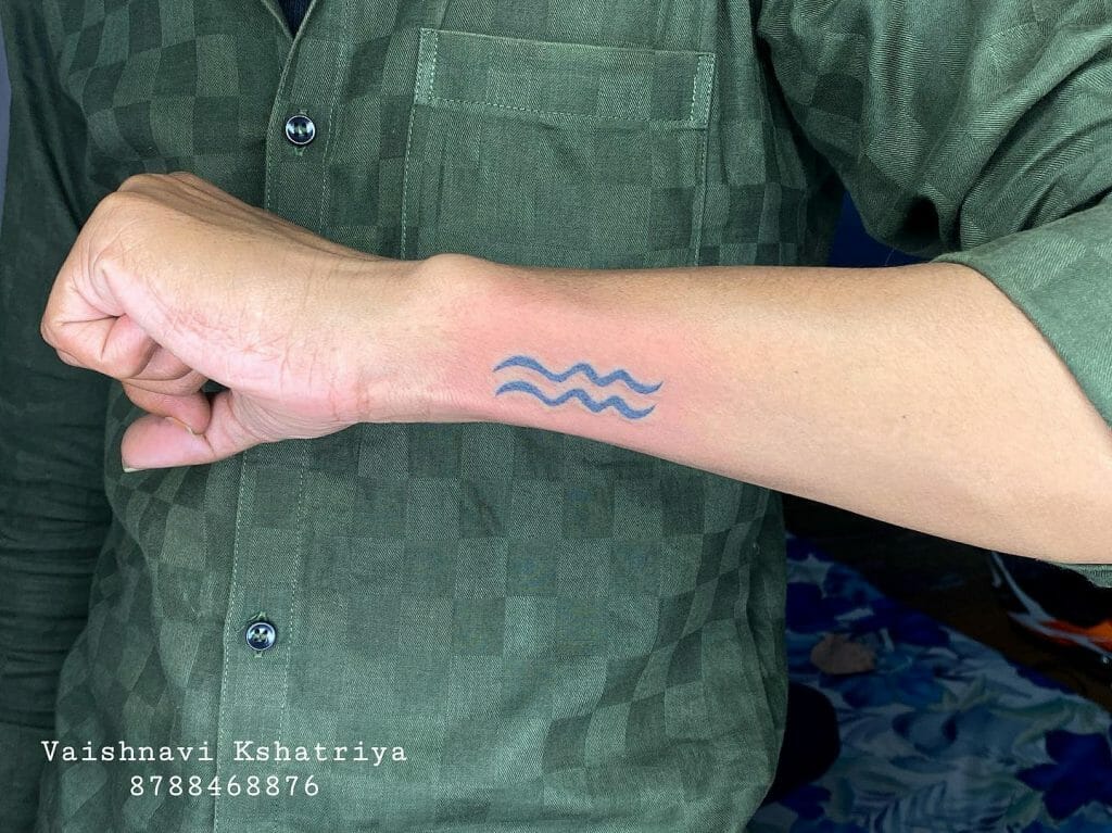 Blue Wave Aquarius Tattoo