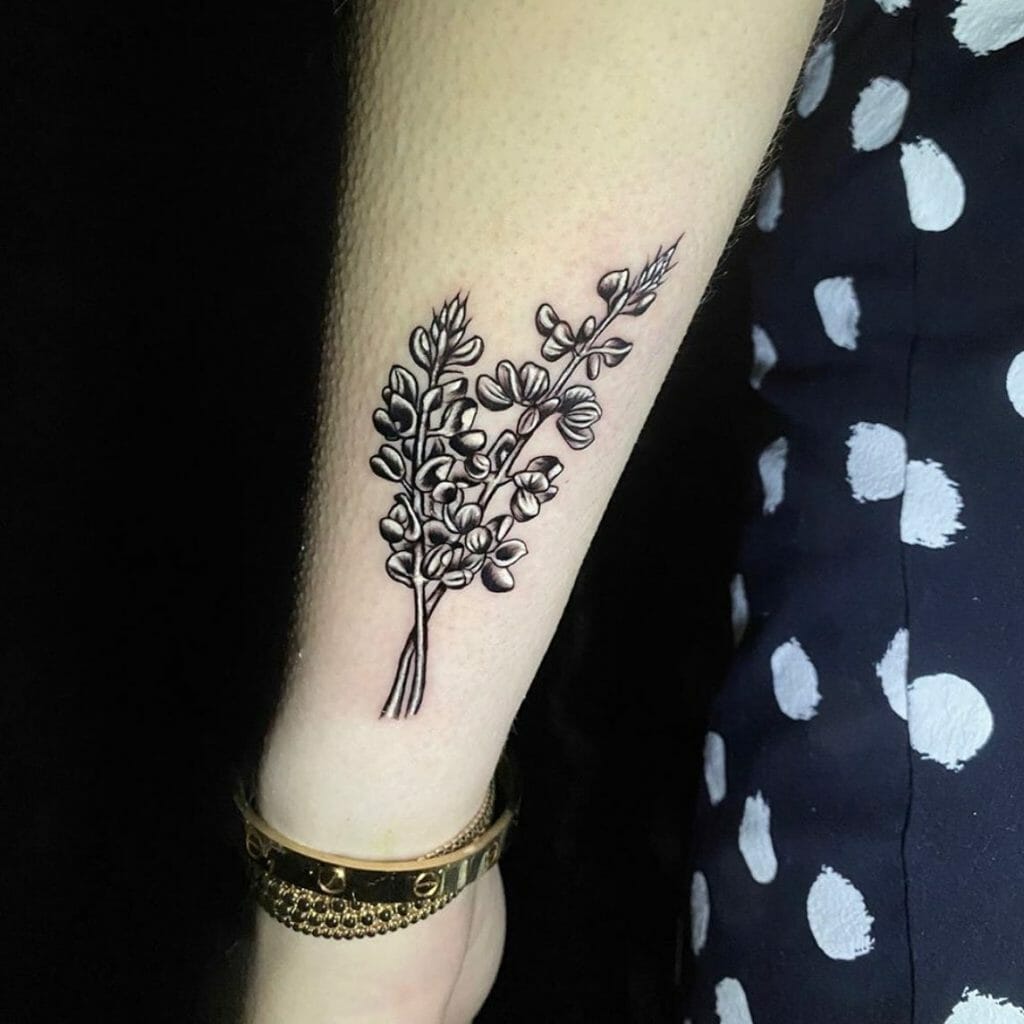 Bluebonnet Flower Tattoo On The Arm