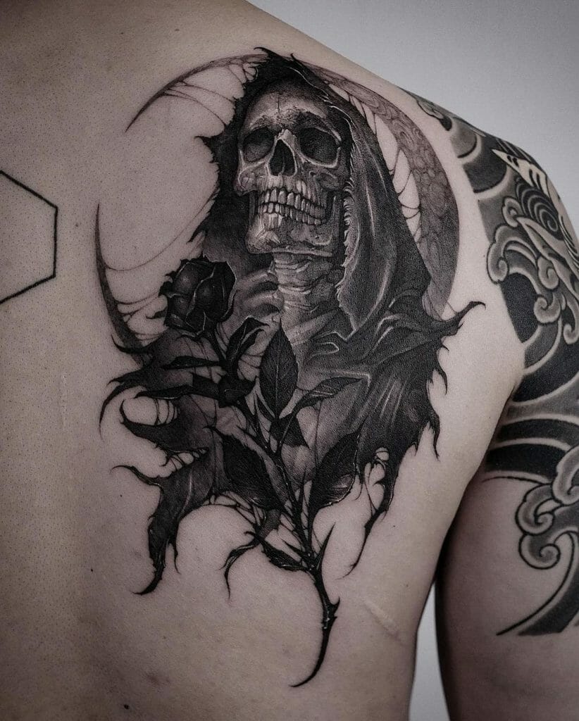 Bold Grim Reaper Tattoo