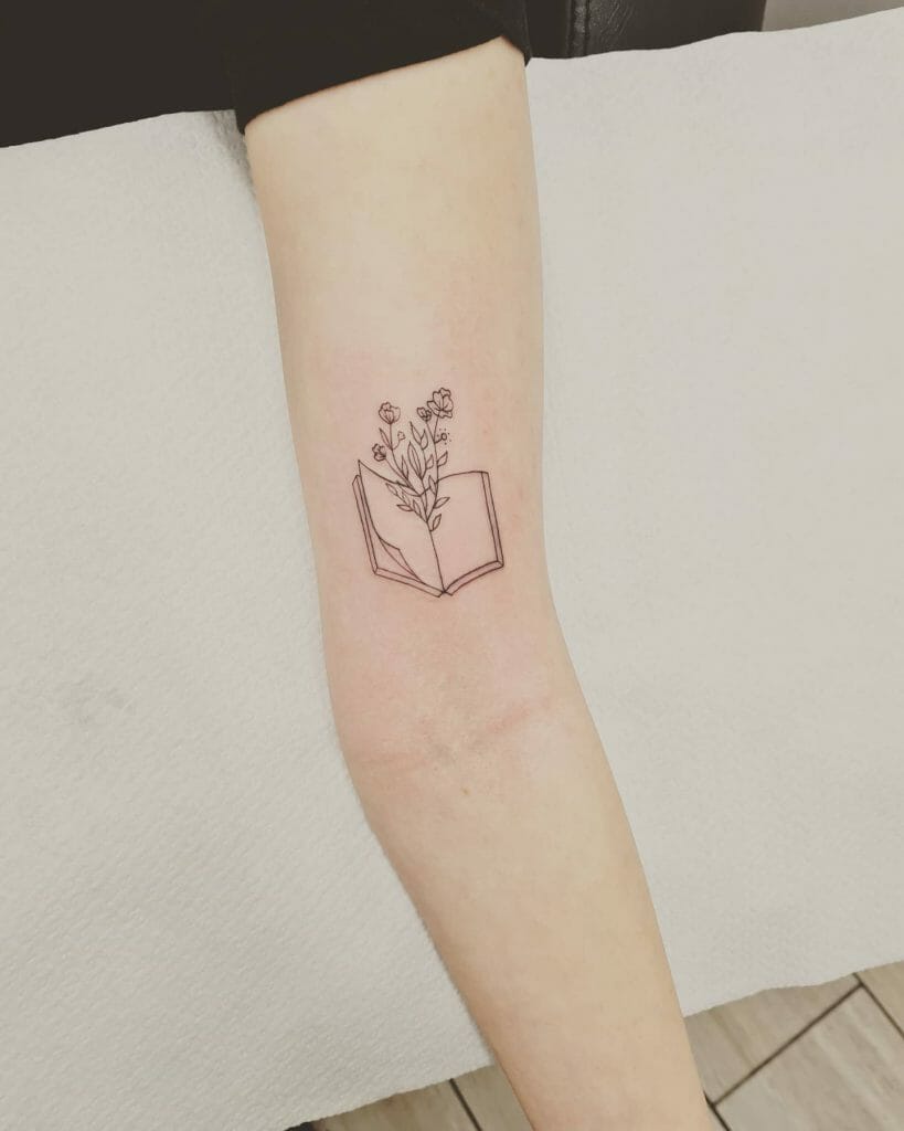 Book Tattoo Inspired By Minimal Line-drawing
