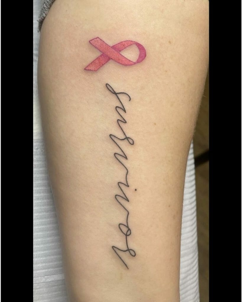 Breast Cancer Pink Bow Tattoos For Raising Awareness