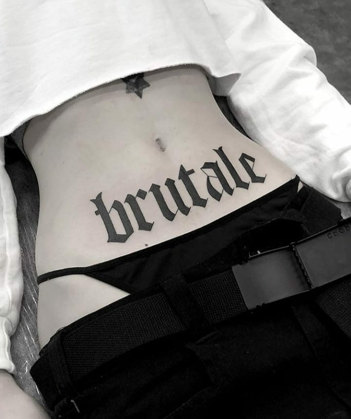 Brutale Gothic Font Tattoo