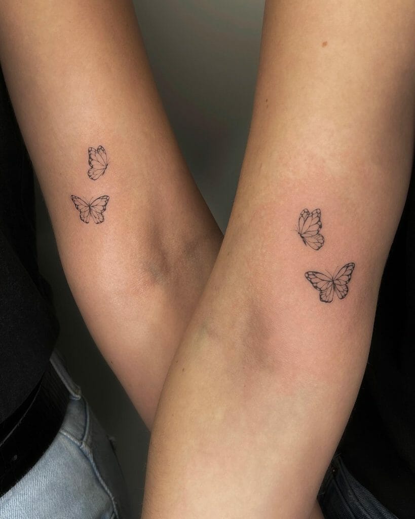 Butterfly Brother And Sister Tattoo