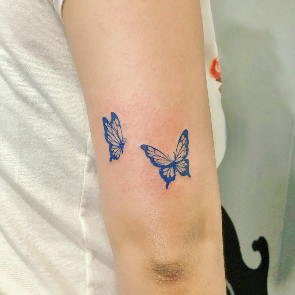 Butterfly Tattoo On Elbow