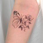 Butterfly Tattoo With Flowers