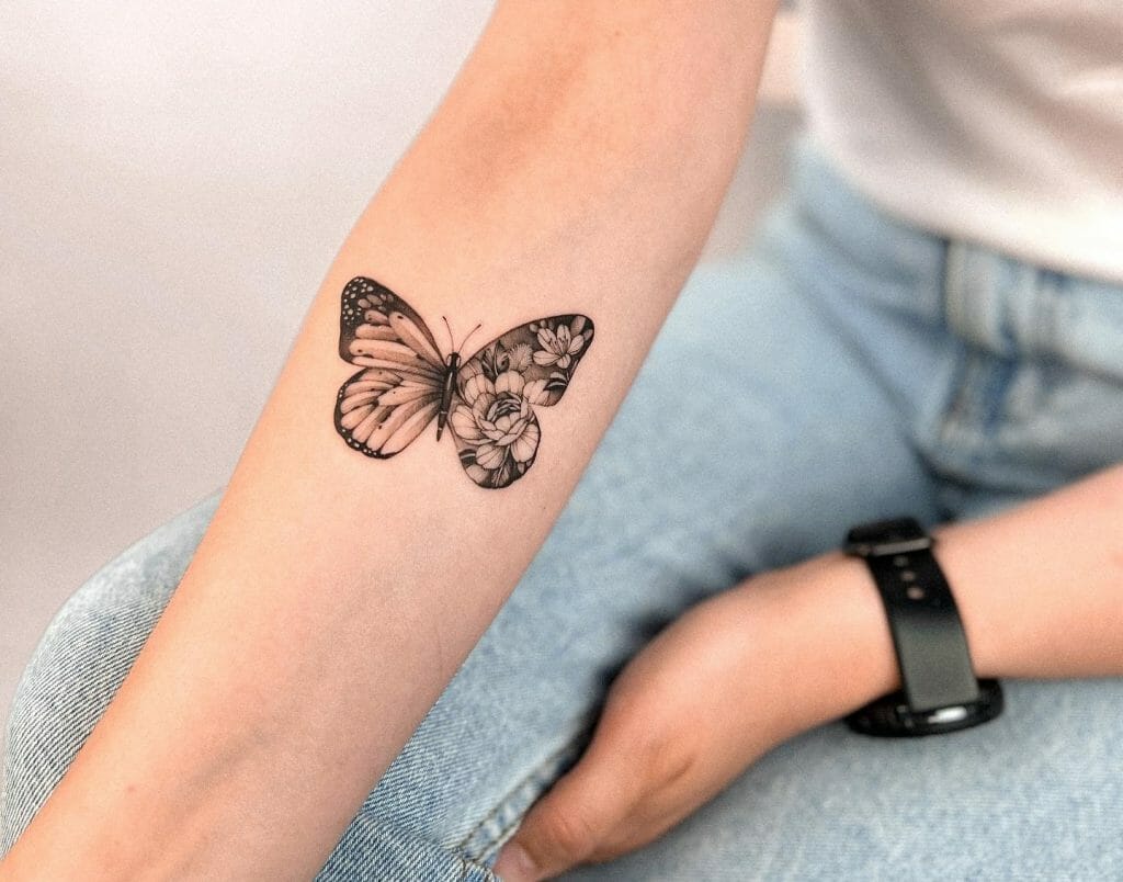 Butterfly With Flowers Tattoo ideas