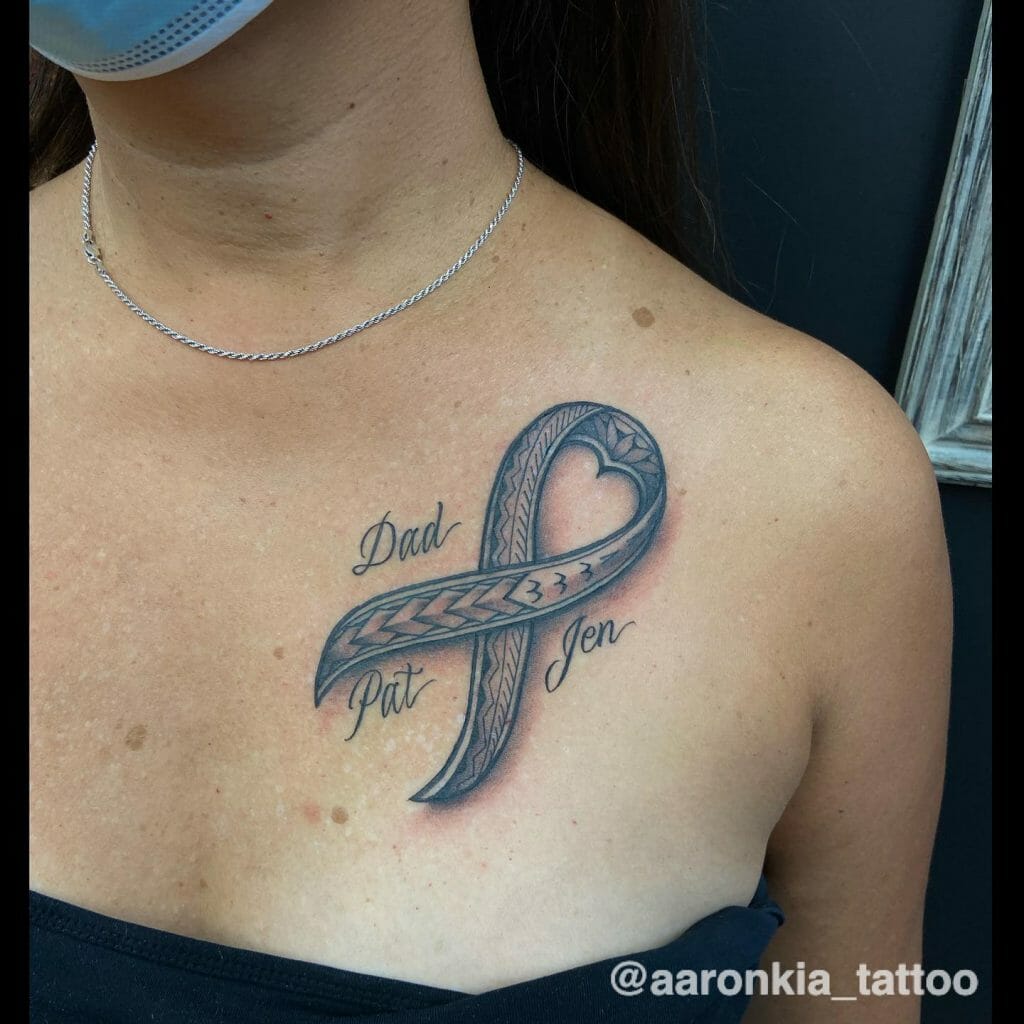 Cancer Ribbon Tattoo in Memory of Your Loved One