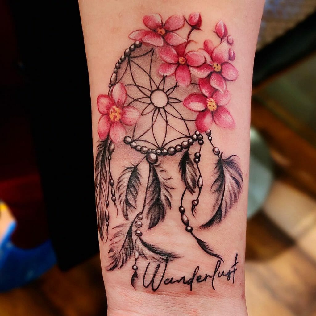 Cherry Blossom Tattoos With The Dreamcatcher