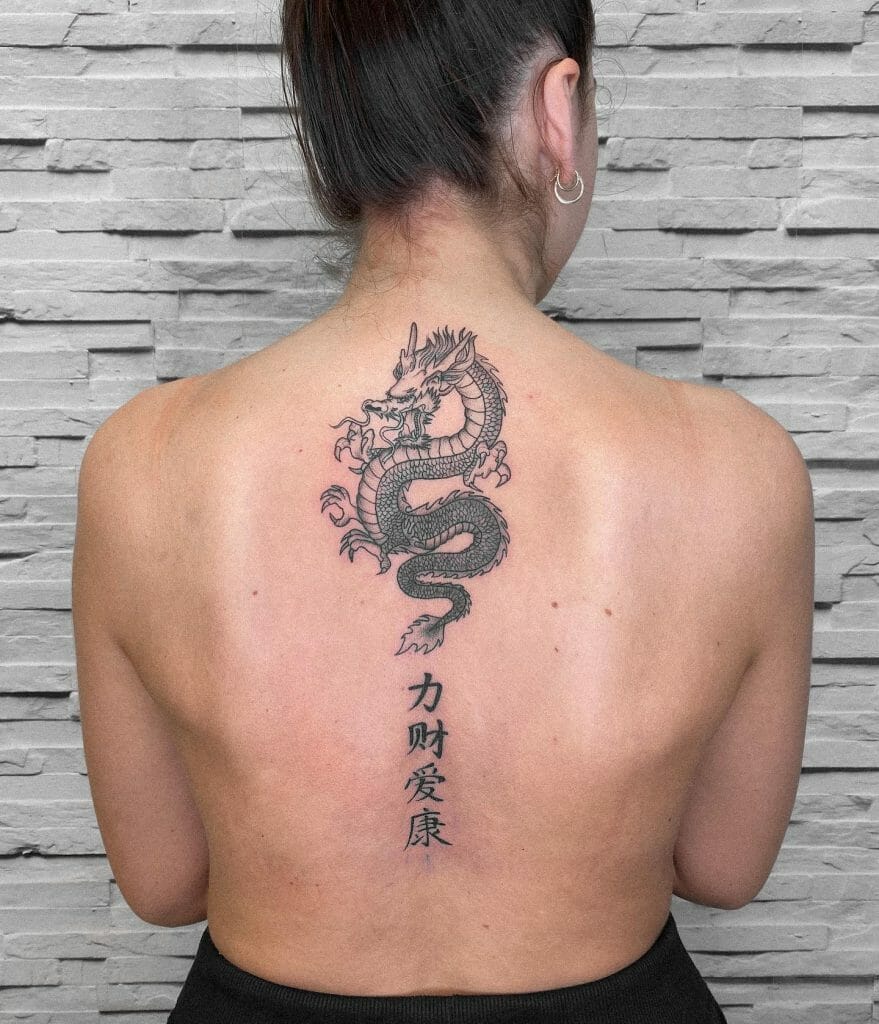 Chinese Dragon Tattoo With Symbols