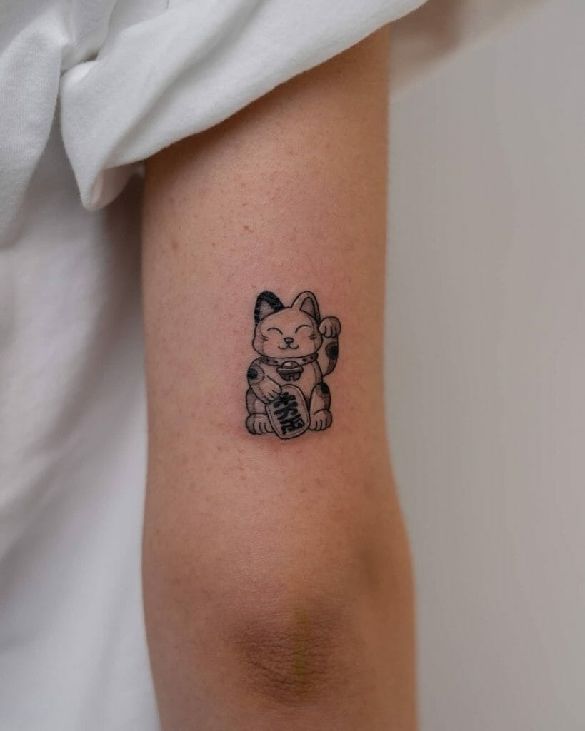Chinese Lucky Cat Luck Tattoo