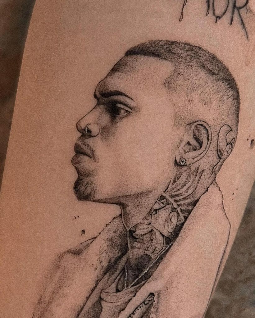 Chris Brown Portrait Tattoo