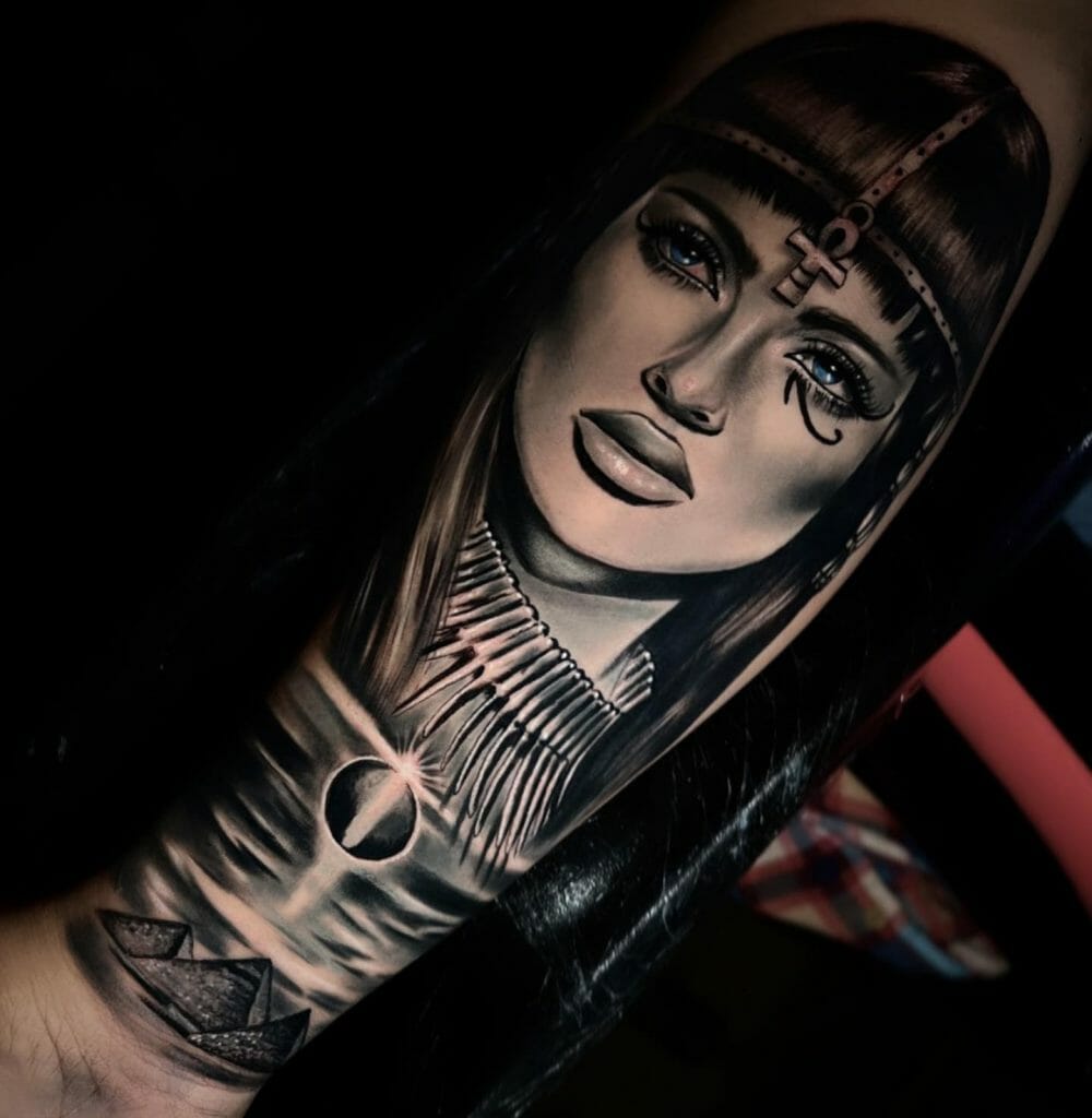Cleopatra Half Sleeve Tattoo