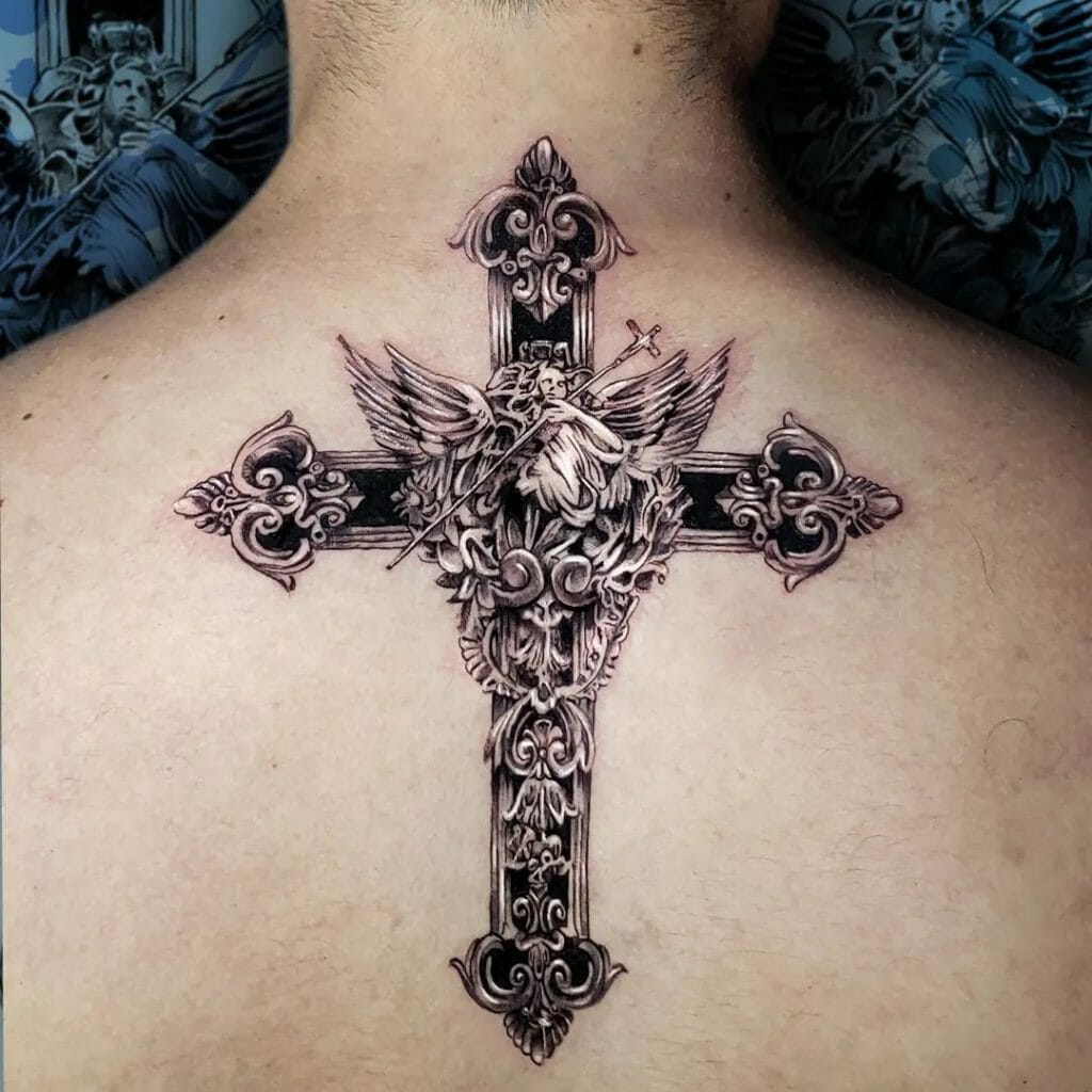 Cross Tattoo With Angel Wings