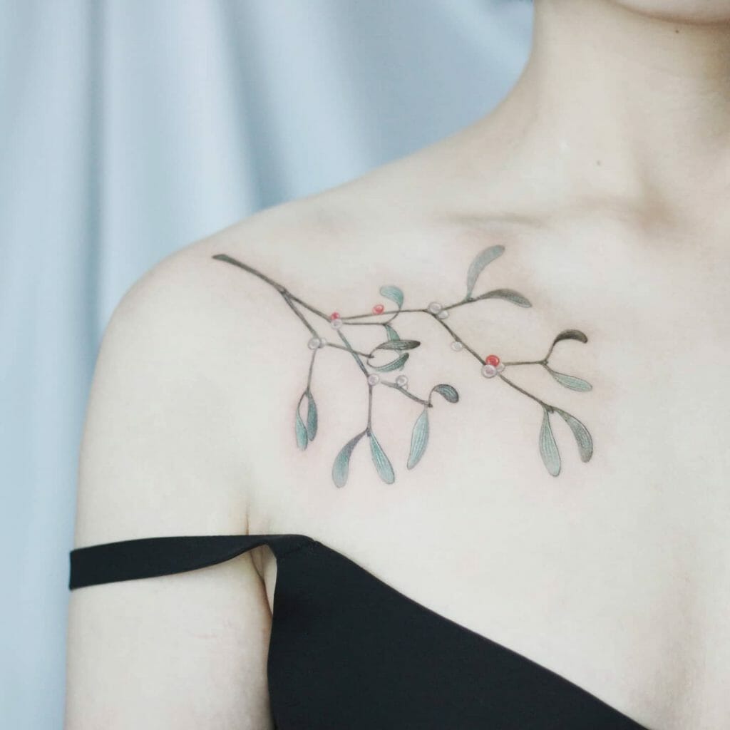Cute Mistletoe Tattoos That Are A Symbol Of Protection