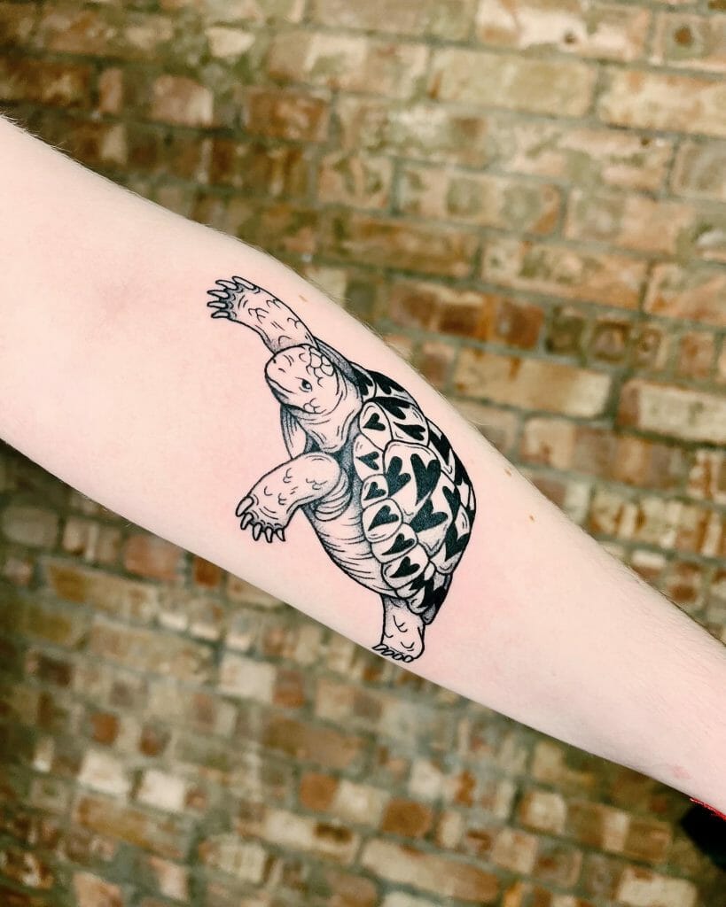 Cute Tortoise Tattoo Design That Also Serves As Protection