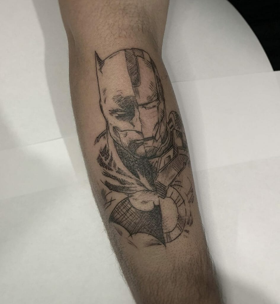 DC Vs Marvel Tattoo Sleeve