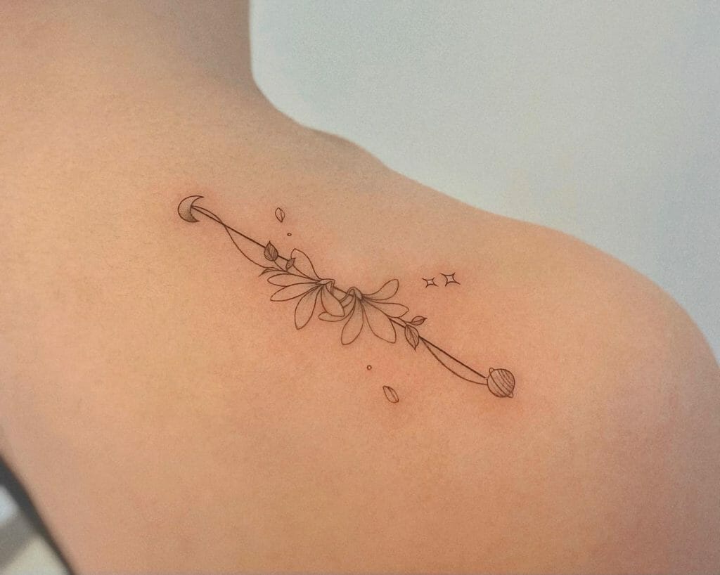 Dainty Top Of The Shoulder Tattoo For Women