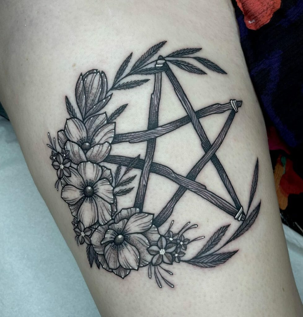 Dark Pentagram Tattoos For Protection