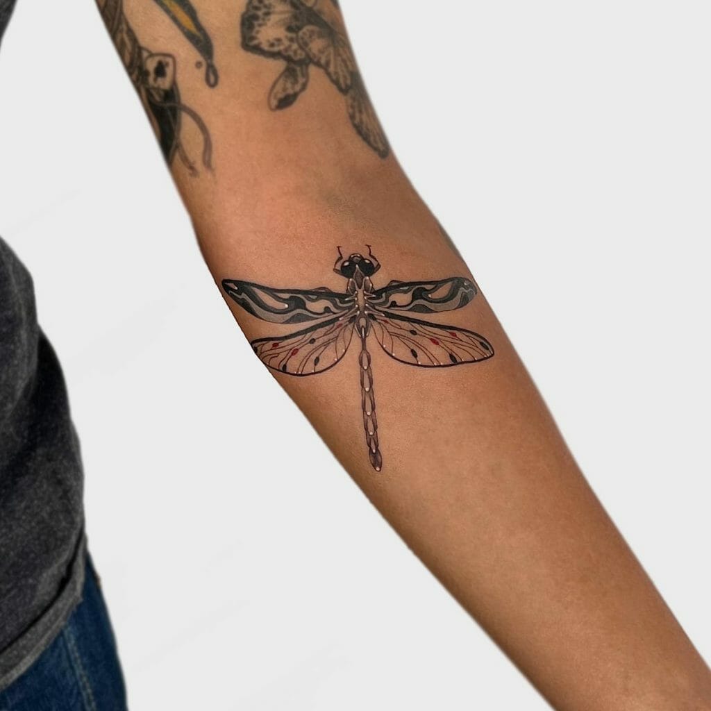 Decorated Dragonfly Tattoo Design