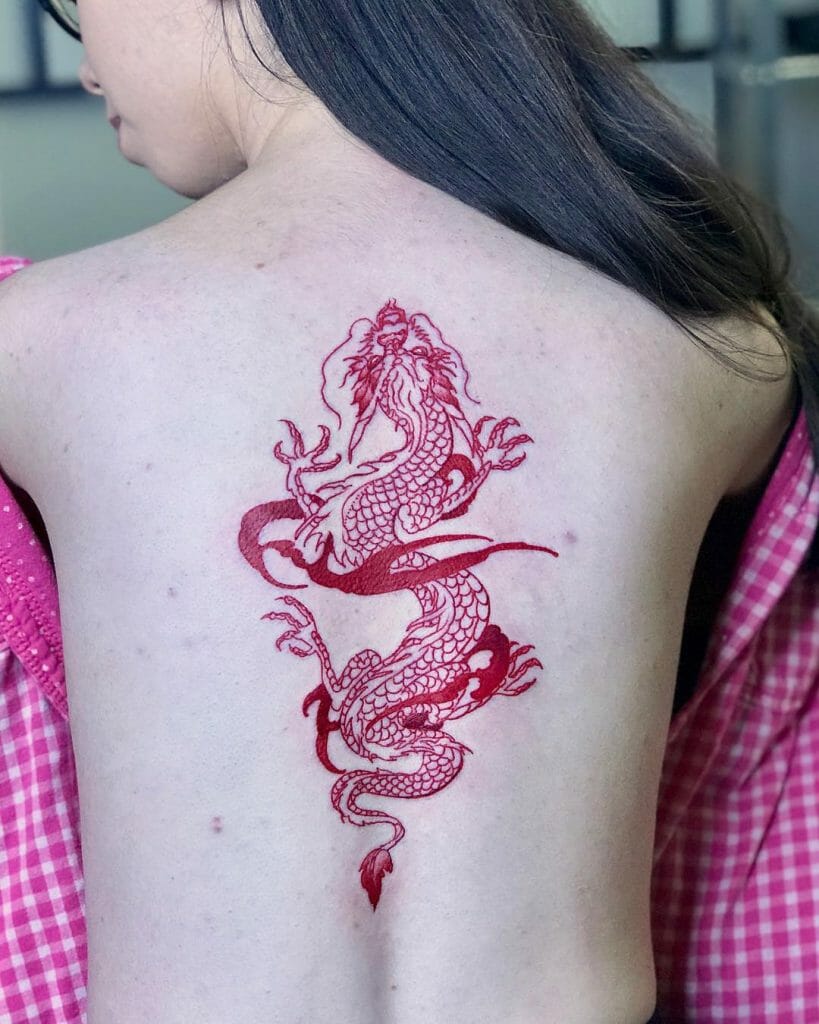 Dragon Tattoo On The Upper Back