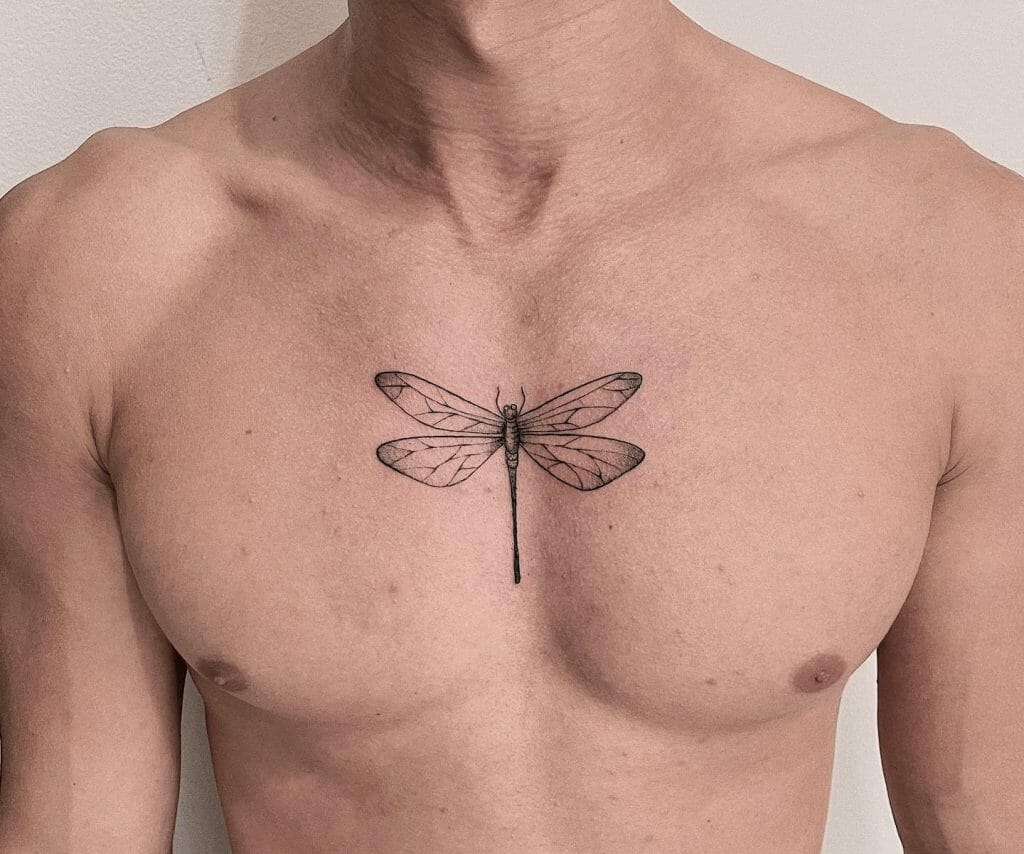 Dragonfly Tattoo Drawing On Chest ideas