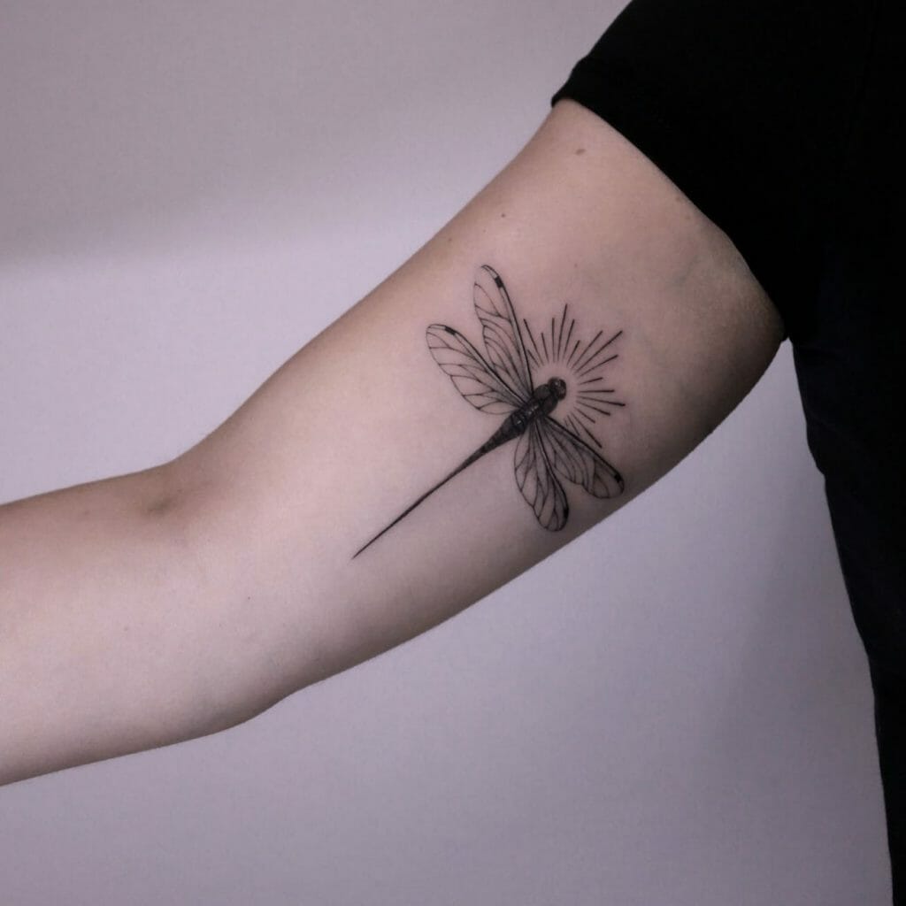 Dragonfly Tattoos In Black Ink