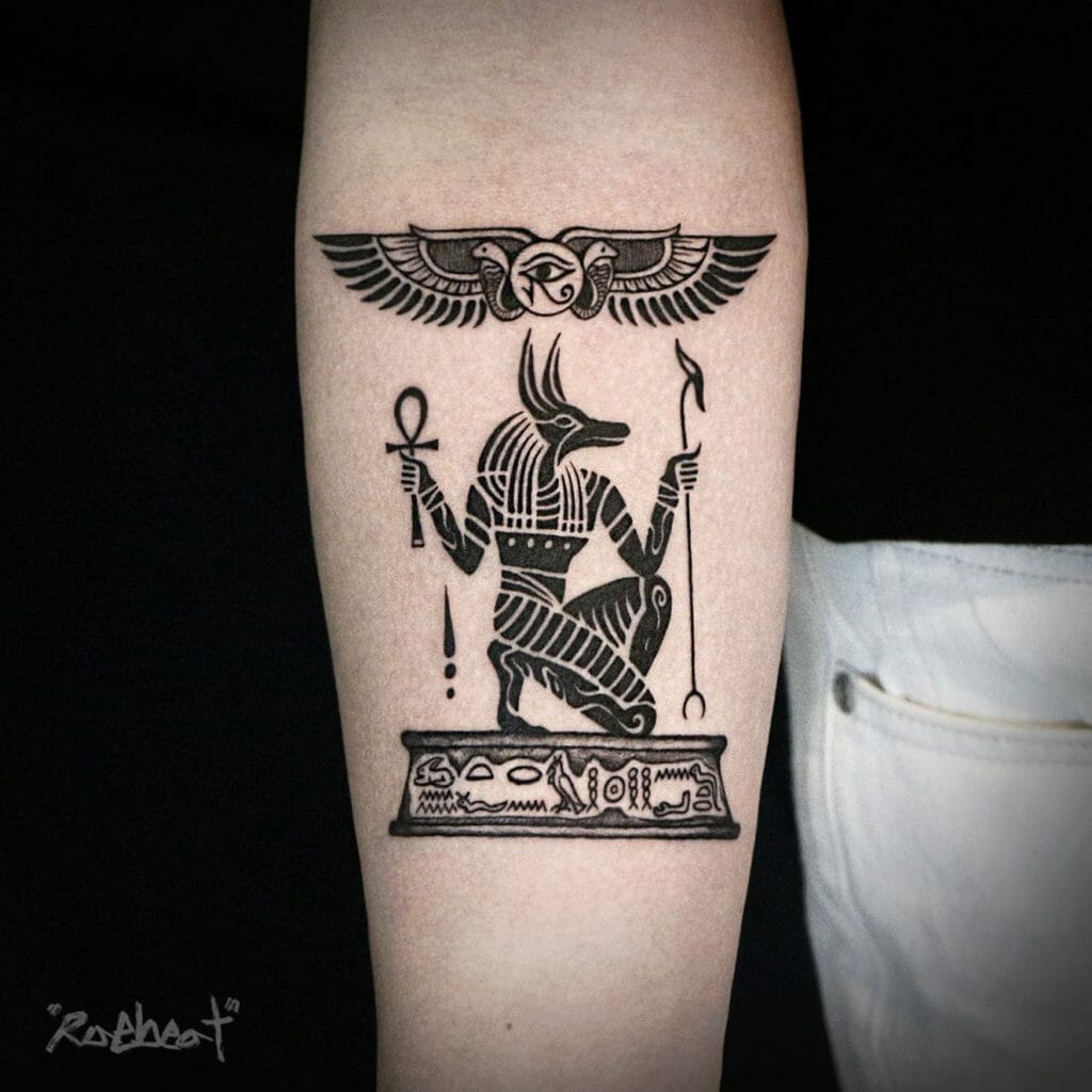 Egyptian Mythology Scripture Anubis Tattoo