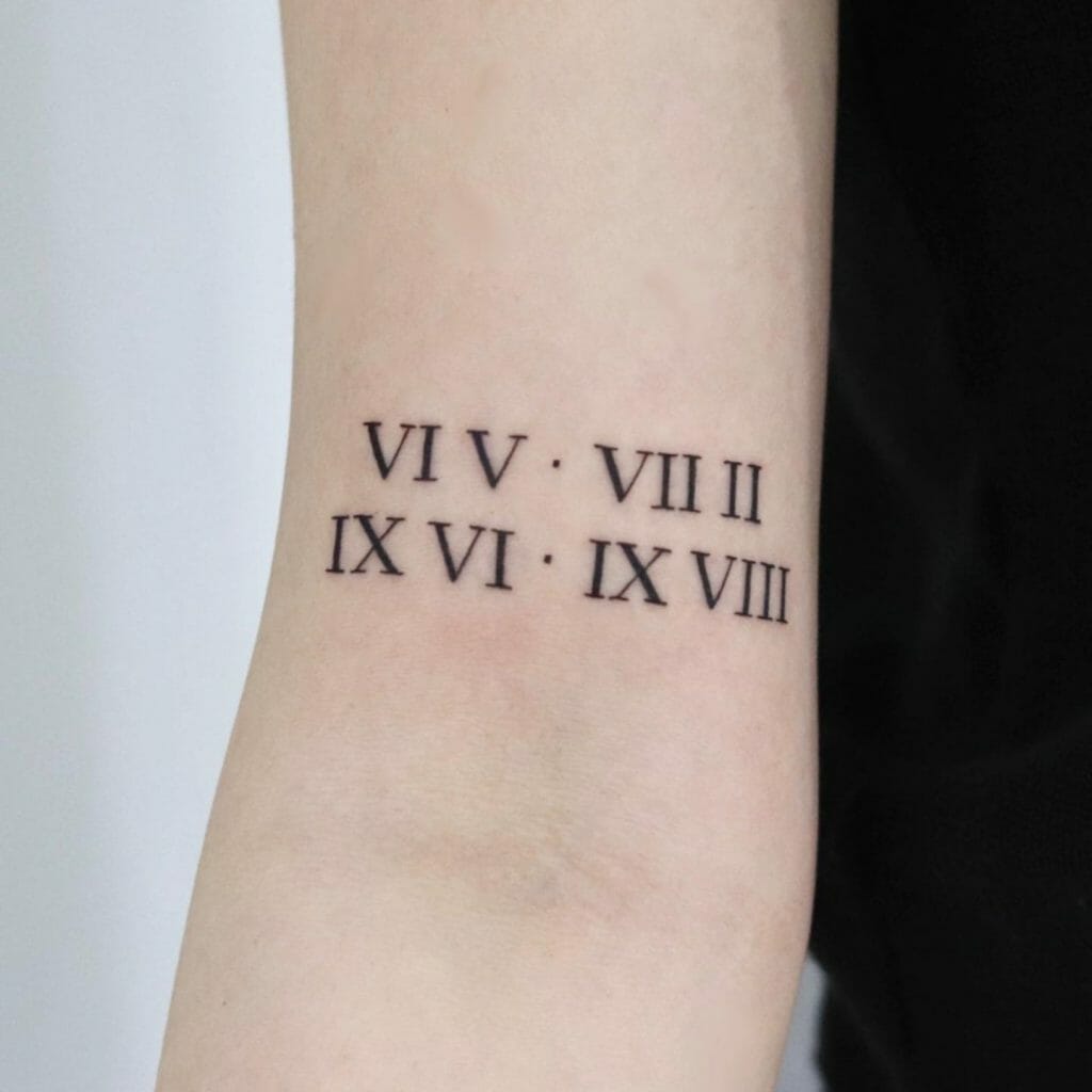 Elegant Roman Numerals Tattoo