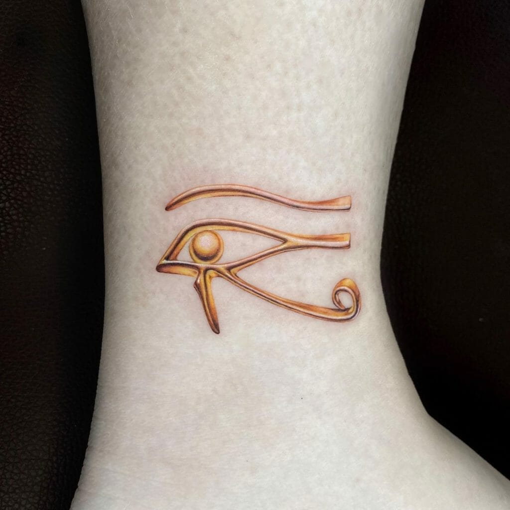 Eye Of Horus Tattoo on Ankles