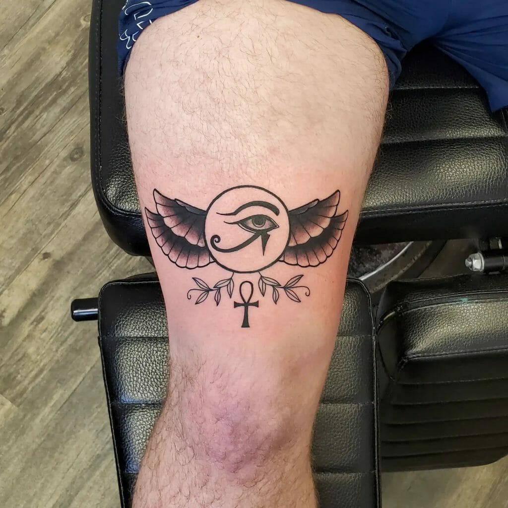 Eye of Horus Tattoo With Falcon Wings