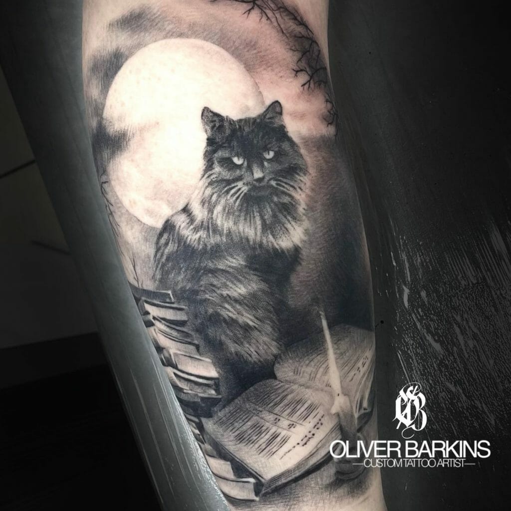 Fantastic Ideas For Witchy Tattoos Using The Black Cat Motif