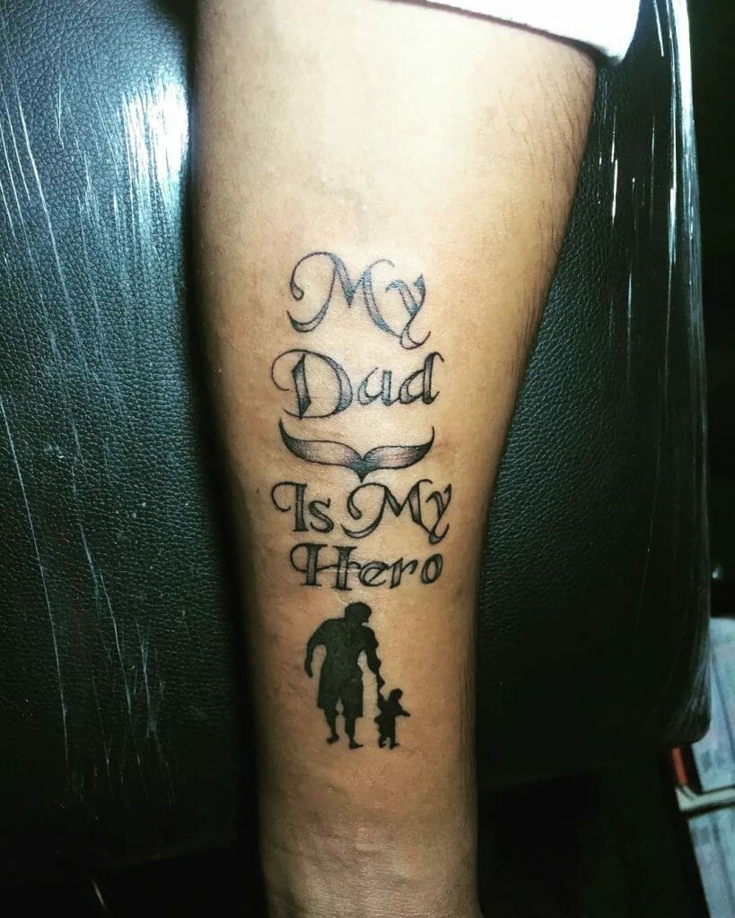 Father Daughter Heart Tattoo With Time Clock