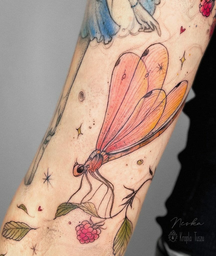 Feminine Dragonfly Tattoos