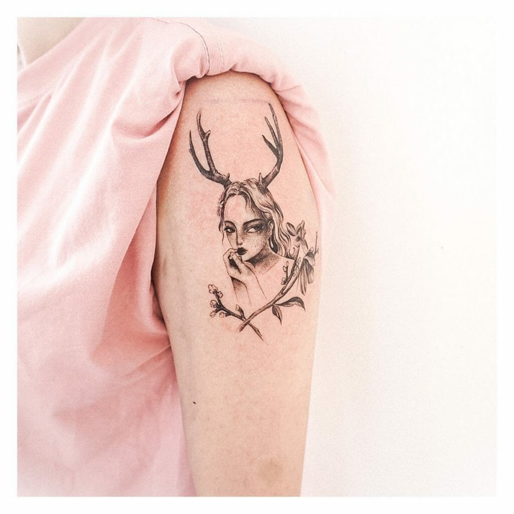 Feminine Stunning Capricorn Tattoo For Arm