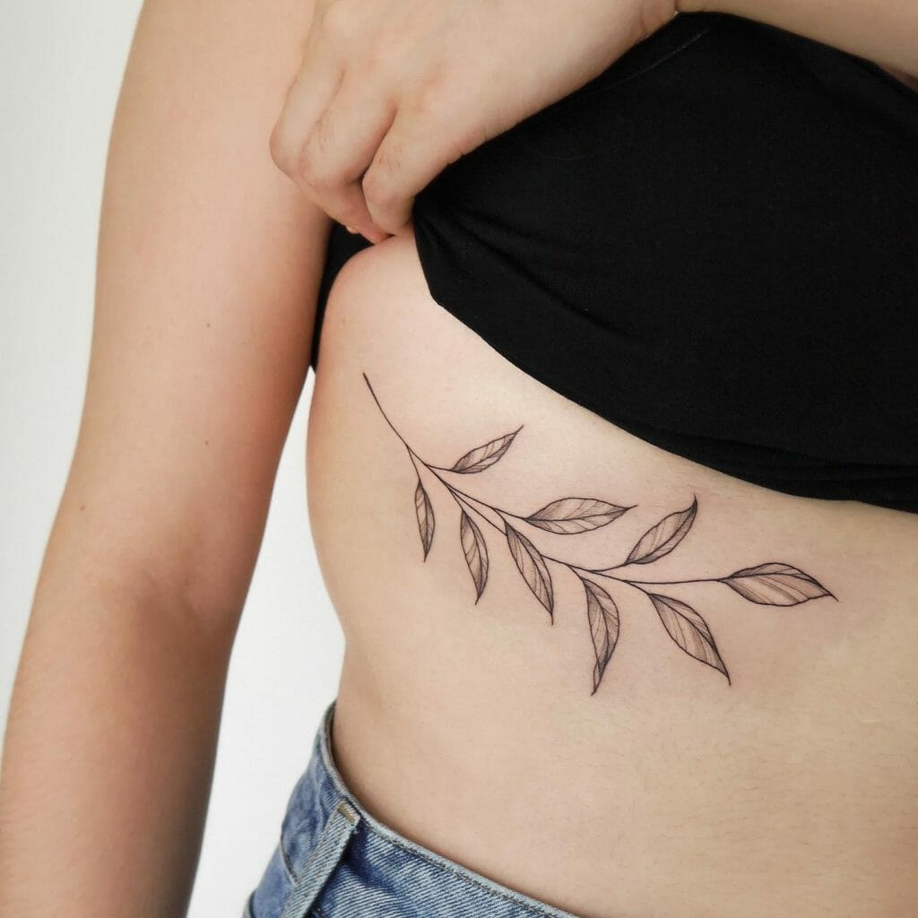 Fine Line Leaf Tattoos