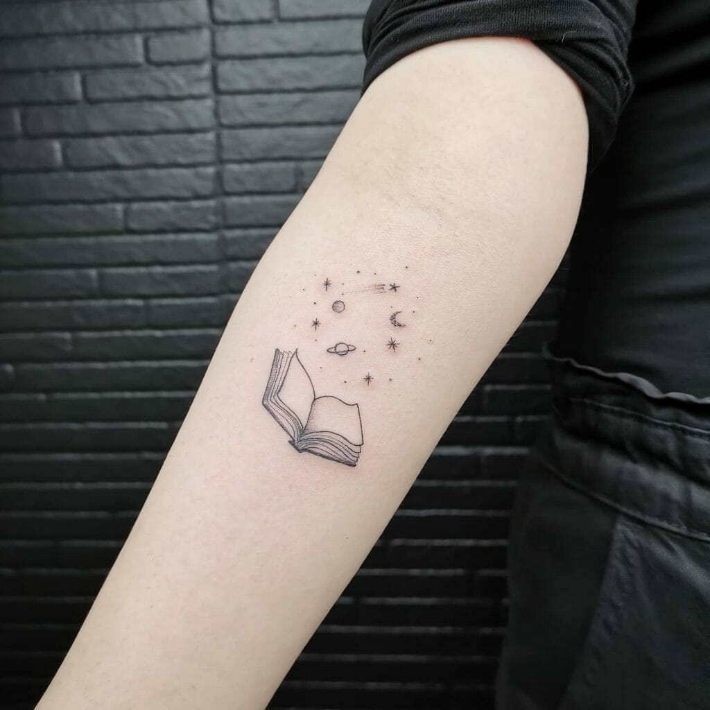 Fine-line Book Inspired Tattoos